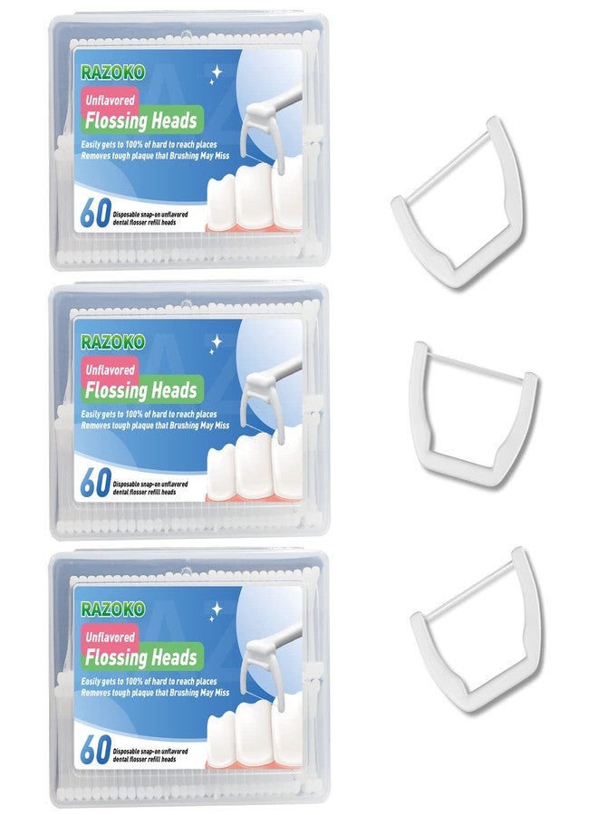RAZOKO Disposable Snap-On Flosser Refill Heads 180 Count Fits for RAZOKO Dental Floss Handle - Image 1