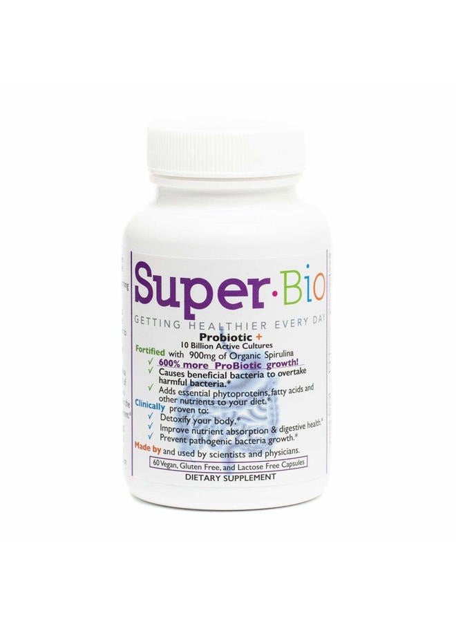 SuperBio probiotic with Organic spirulina, Designed to Nourish Beneficial Gut Bacteria and Support Digestive Balance. A Premium probiotic with prebiotic Support for Daily Wellness. - Image 1