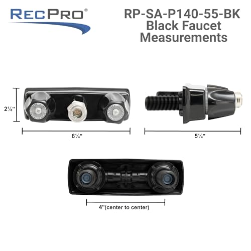 RecPro RV Exterior Faucet Hot/Cold | High Pressure Sprayer | Metal | Optional Flex Spout | RV Exterior Shower Faucet | RV Exterior Sprayer Faucet (No Flex Spout, Black) - Image 5