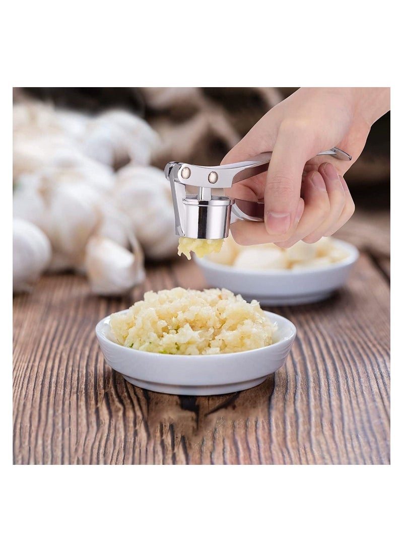BEAUTY AMBITION Stainless Steel Kitchen Tool Gadget Ginger Garlic Press Nut Cracker Crusher, silver, LZM009, Garlic Presses  - Image 3