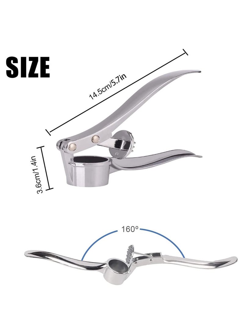 BEAUTY AMBITION Stainless Steel Kitchen Tool Gadget Ginger Garlic Press Nut Cracker Crusher, silver, LZM009, Garlic Presses  - Image 1