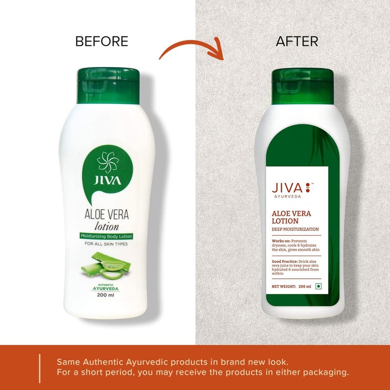 Jiva Aloe Vera Lotion 200ml 100 Pure Natural NonSticky Fast Absorbing Formula Provides 24H Deep Moisturization Prevents Dryness Keeps Refreshed Ideal For All Skin Types Pack of 2 - Image 4