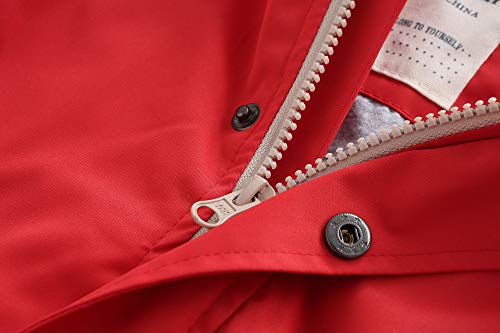 BINIDUCKLING Toddler Rain Coat for Girls Rain Jacket 4T Red - Image 4