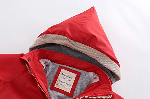 BINIDUCKLING Toddler Rain Coat for Girls Rain Jacket 4T Red - Image 2