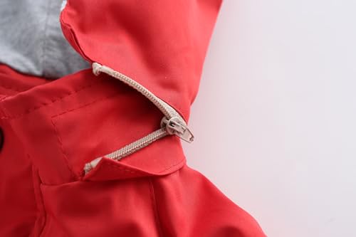 BINIDUCKLING Toddler Rain Coat for Girls Rain Jacket 4T Red - Image 3