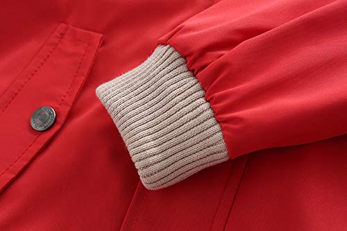 BINIDUCKLING Toddler Rain Coat for Girls Rain Jacket 4T Red - Image 5