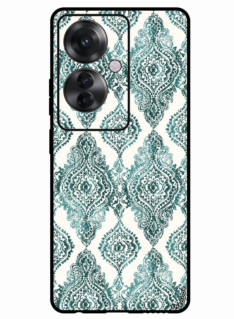 Theodor Protective Case Anti Scratch Shock Proof Bumper Cover For Oppo Reno 11F Green Pattern - Image 1