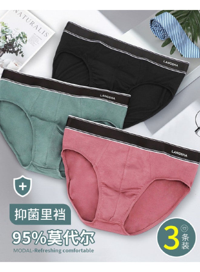 LANG SHA 3 Pieces  Modal Men's Underwear Men's Underwear Briefs Teen Panties - Image 1