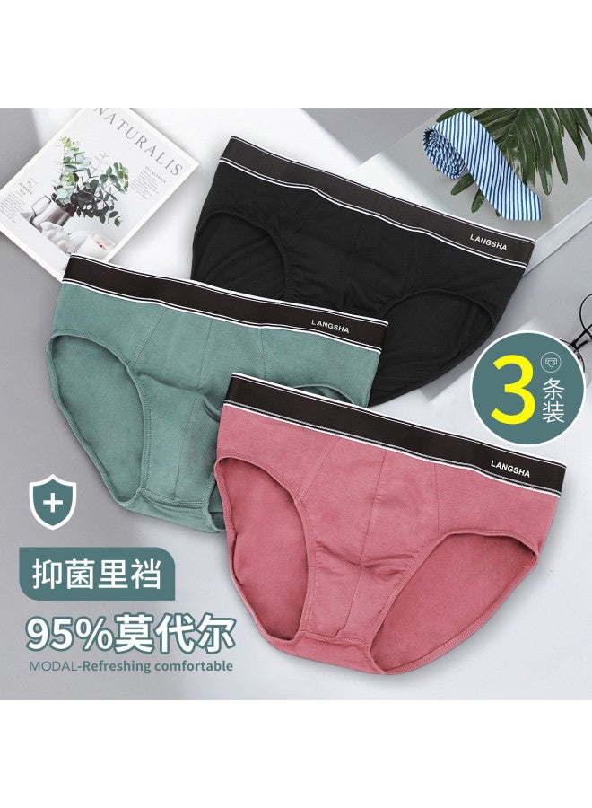 LANG SHA 3 Pieces  Modal Men's Underwear Men's Underwear Briefs Teen Panties - Image 2