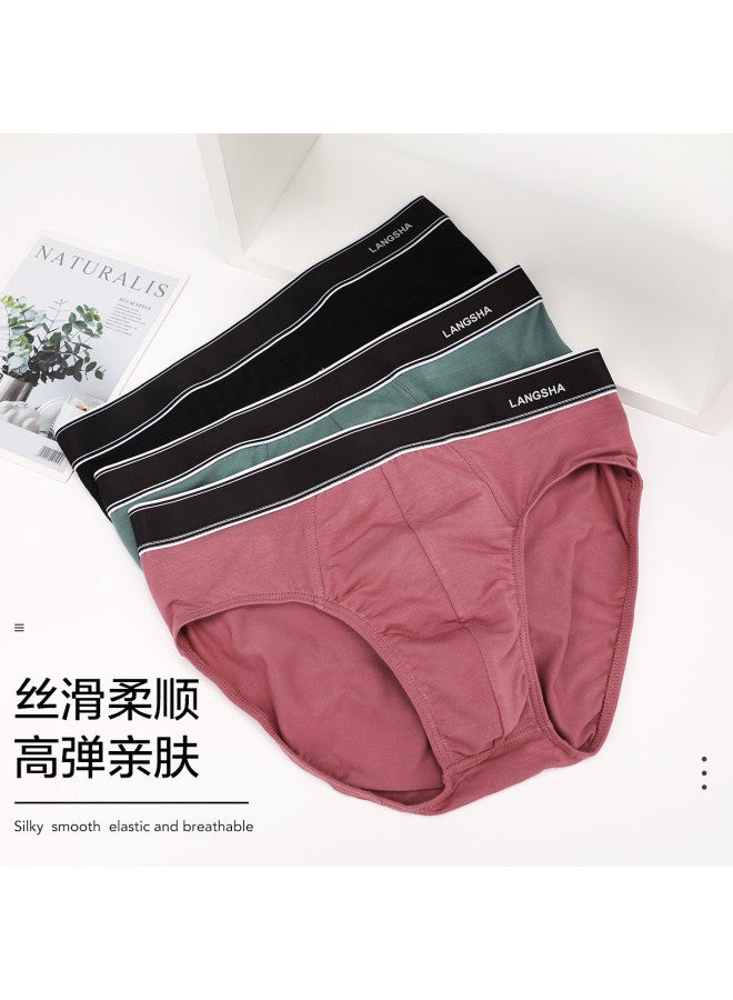 LANG SHA 3 Pieces  Modal Men's Underwear Men's Underwear Briefs Teen Panties - Image 3