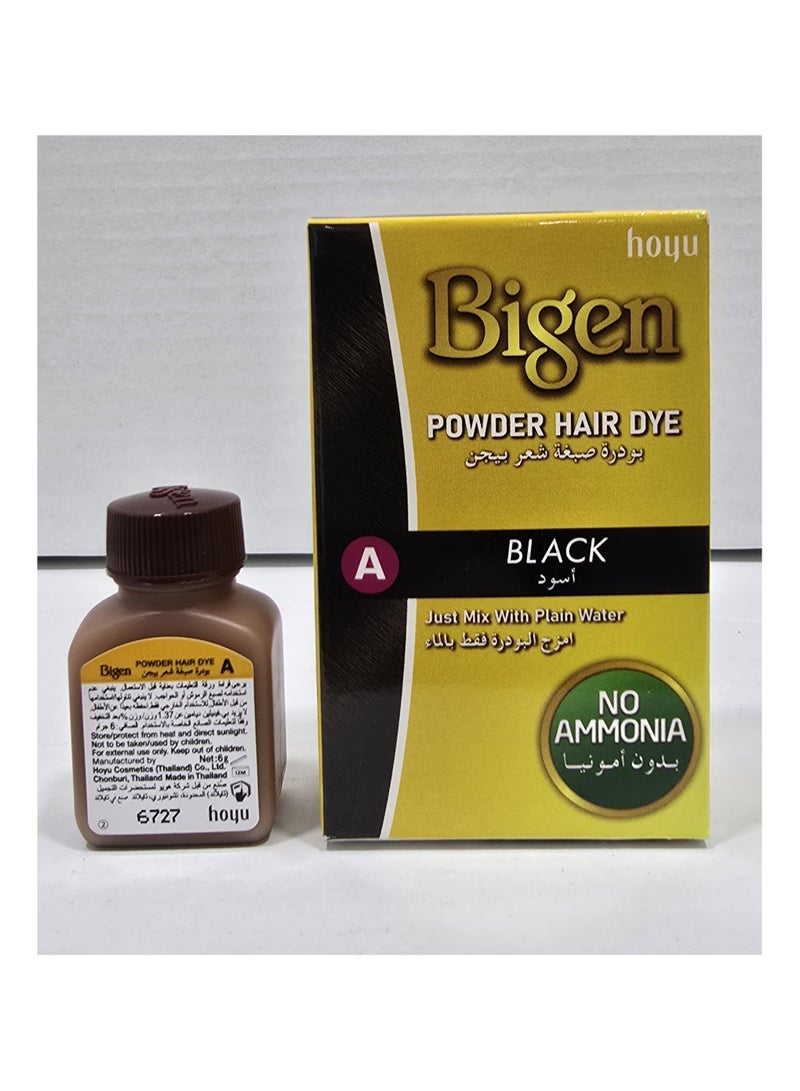 بايجن 6 قطع من صبغة الشعر البودرة بيجين A (أسود) - Image 2