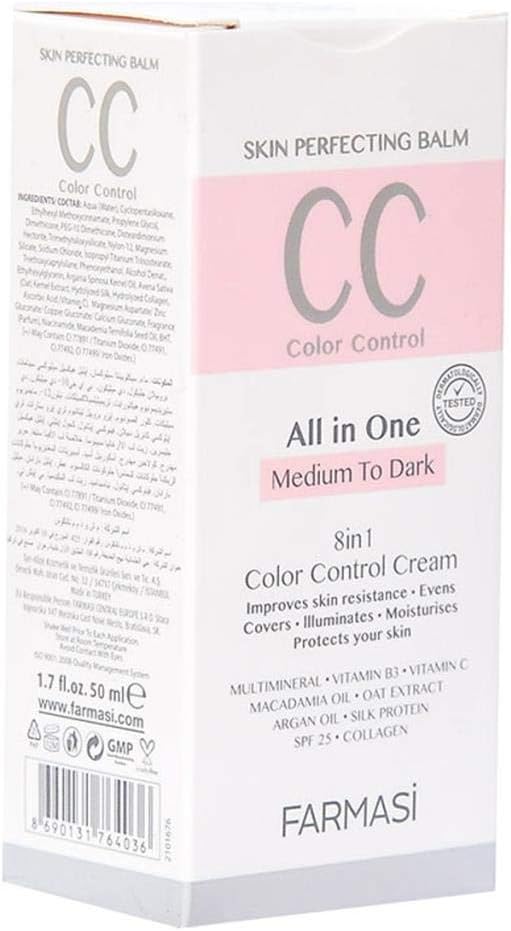 Farmasi CC Cream 9in1 Color Control Cream Skin Perfecting Balm 50ml 17 floz 04 Medium to Dark - Image 5