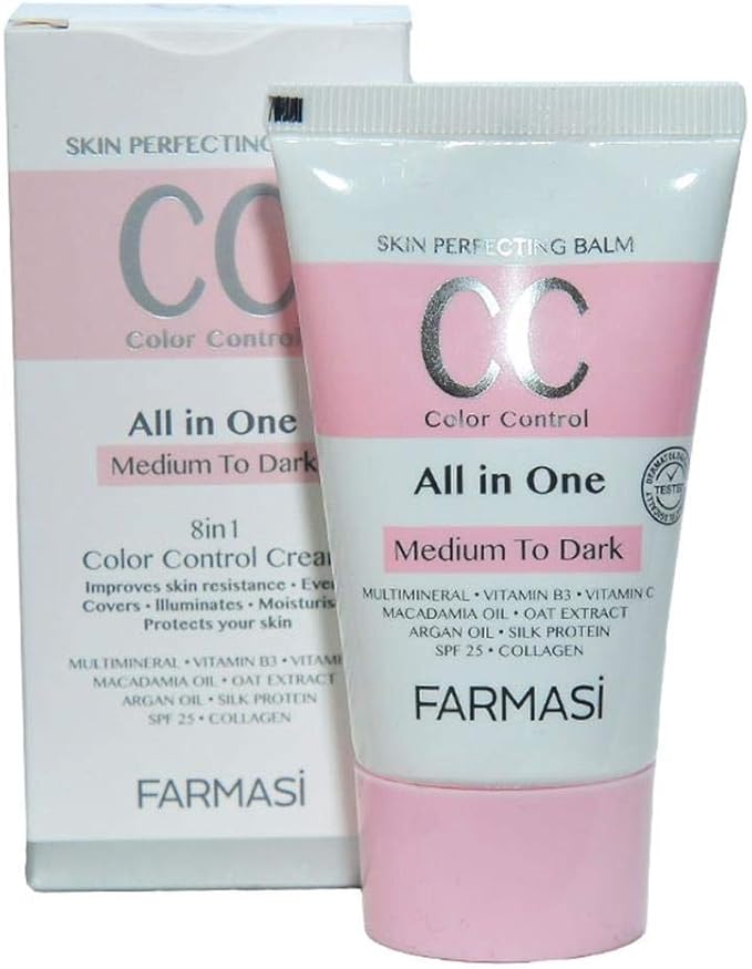 Farmasi CC Cream 9in1 Color Control Cream Skin Perfecting Balm 50ml 17 floz 04 Medium to Dark - Image 1