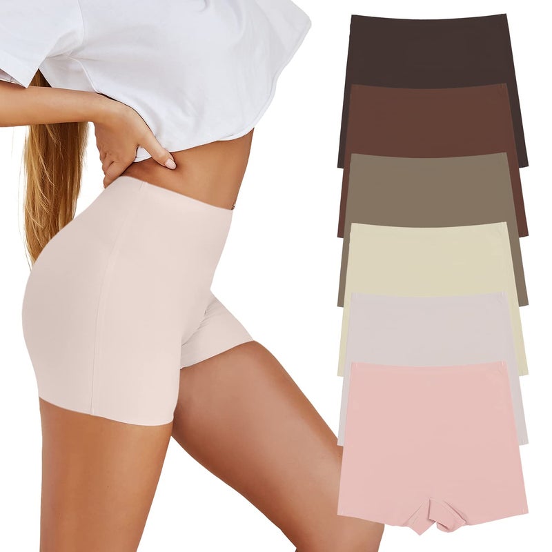 SHARICCA BoyShorts Panties for Women Seamless Soft Boy Shorts Underwear Short Boxer Briefs Anti Chafing, 6P09,M - Image 1