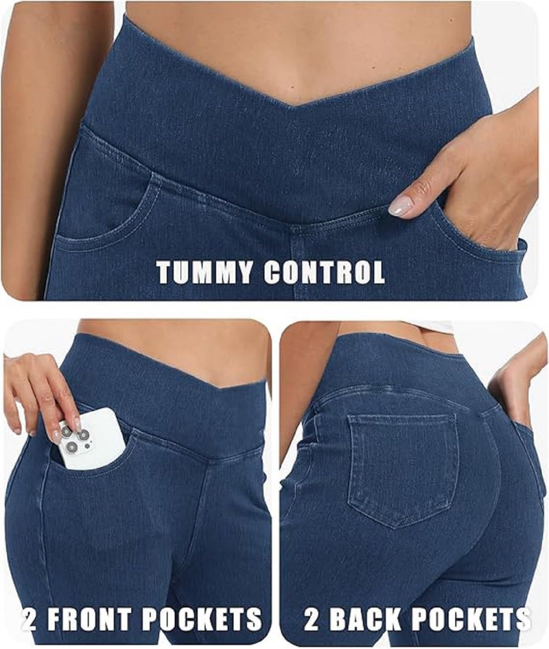 ADBUCKS Women's High-Rise Cotton Light Weight Denim Parallel (32, Stone) - Image 3