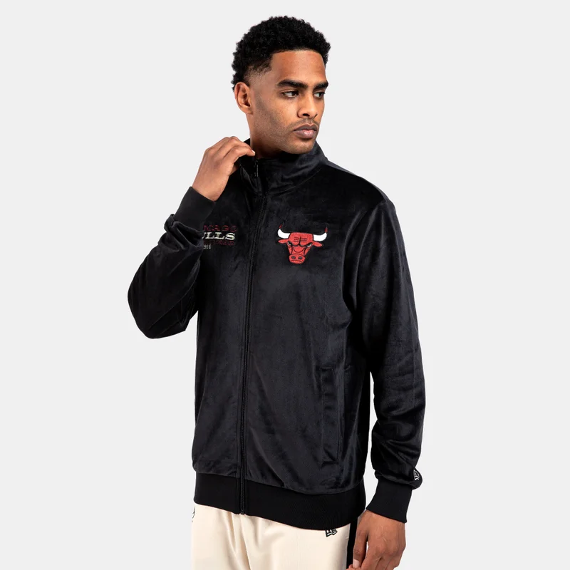 New Era Men's NBA Chicago Bulls Lifestyle Velour Full-Zip Track Jacket