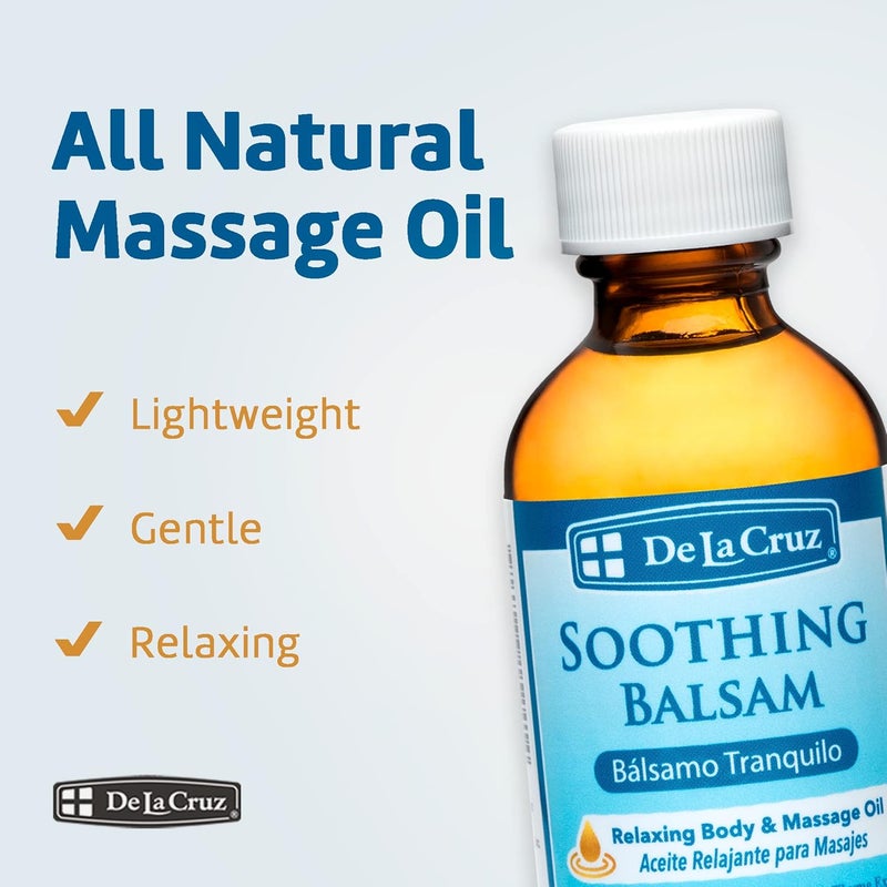 De La Cruz Soothing Balsam Massage Oil - Lavender & Thyme Extract - 2 FL OZ - Image 2