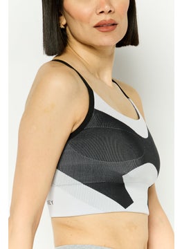 adidas By Stella McCartney Women Brand Logo Padded Sports Bra, Grey  - Image 4