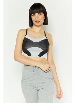 adidas By Stella McCartney Women Brand Logo Padded Sports Bra, Grey  - Image 1