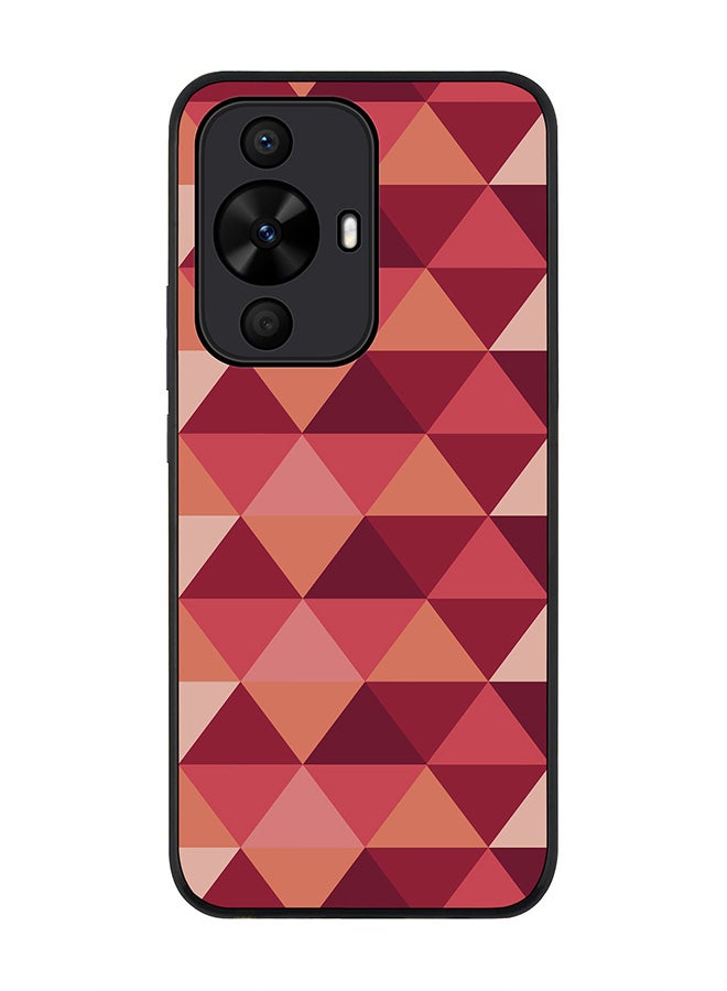 Stylizedd Rugged Black edge case for Huawei nova 12s / Huawei nova 11/ Huawei nova 12 Lite 4G, Slim fit Flexible Anti Drop Thin Cover - Topsy Turvy Triangles - Image 1