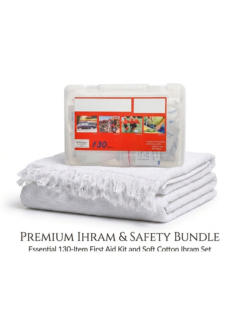 Ihram For Haj And Umrah With First Aid Kit White - Image 1