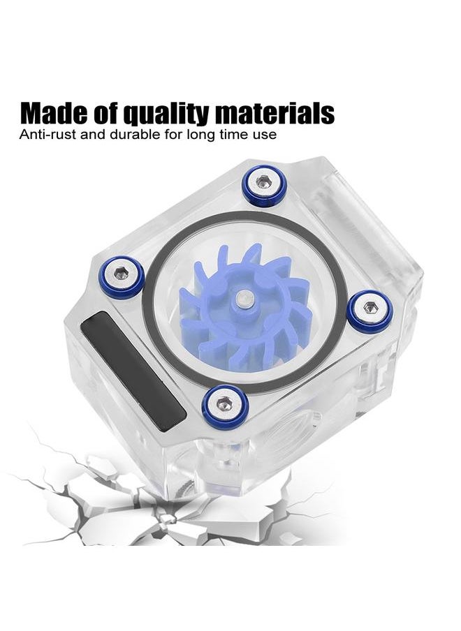 Thoraya G1/4" Thread Water Cooling Flow Meter Indicator for PC Water Cooling System Acrylic Blue  - Image 2
