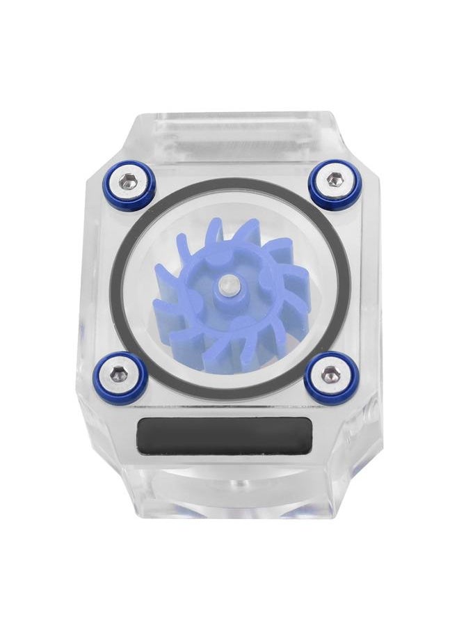 Thoraya G1/4" Thread Water Cooling Flow Meter Indicator for PC Water Cooling System Acrylic Blue  - Image 1