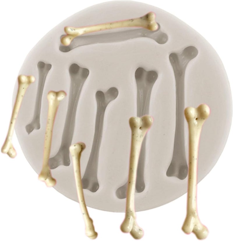 MINFEIDMS Halloween Theme Fondant Molds Bone Candy Molds For Cake Decorating Cupcake Topper Candy Chocolate Gum Paste Polymer Clay - Image 1