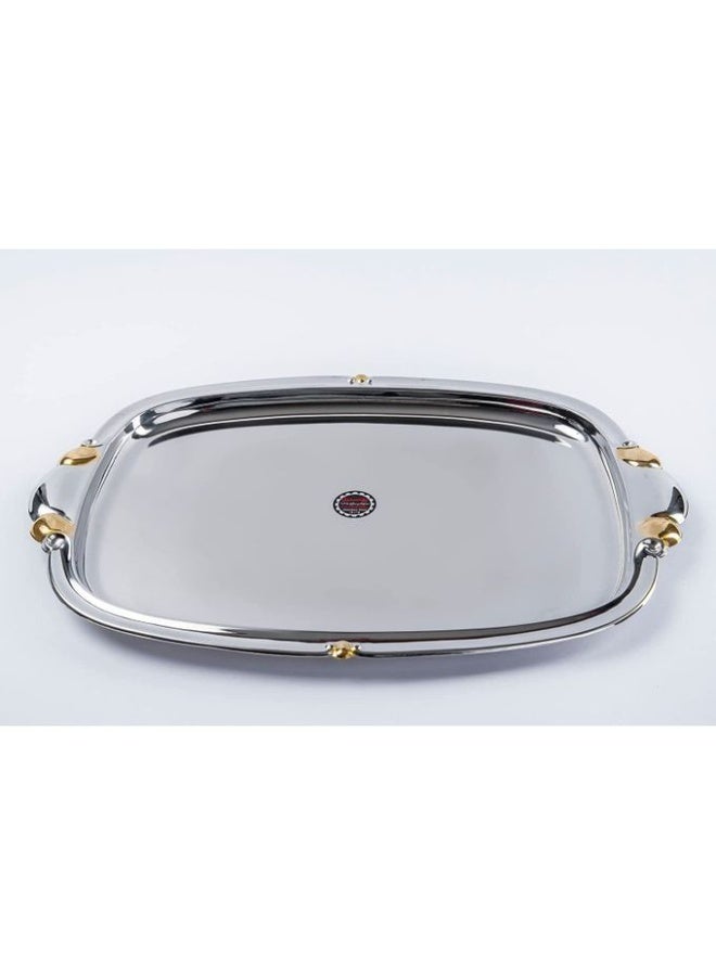 يونستيل طقم صوانى ميلانو 3 قطع ستانلس ستيل فضي - ذهبي من يونستيل - Image 3