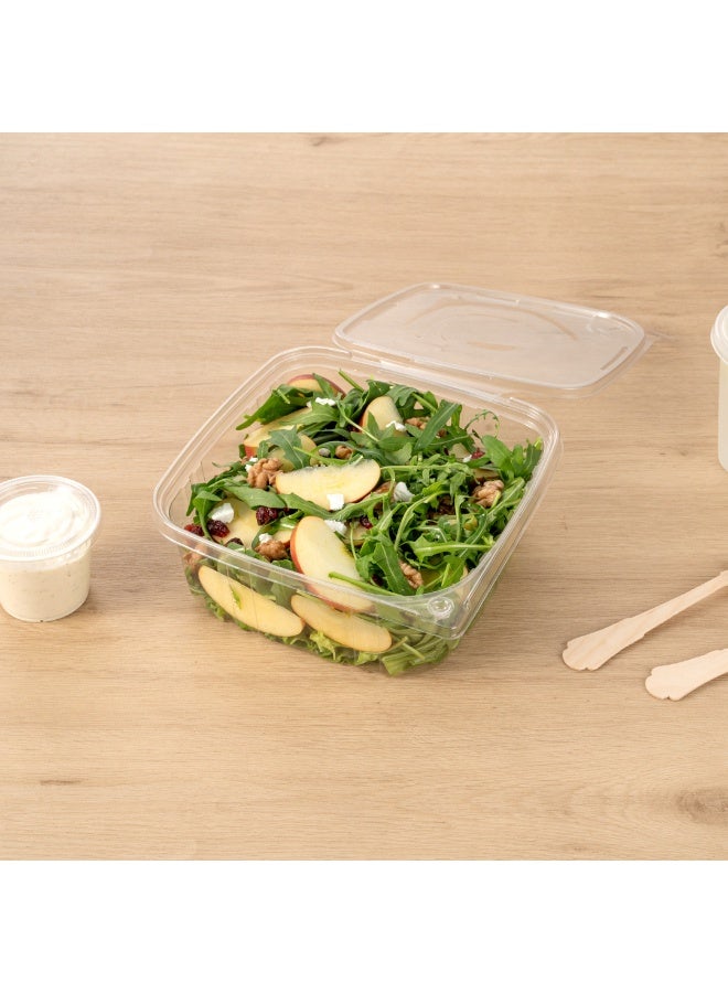 Restaurantware حاويات تمبر تيك سعة 64 أونصة، 100 حاوية دلي واضحة مقاومة للتلاعب - غطاء مفصلي، قابلة للتجميد، حاويات تحضير وجبات بلاستيكية واضحة، قابلة للاستخدام مرة واحدة، للاستخدام الخارجي أو الغداء - Image 3