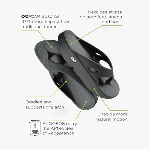 OOFOS OOriginal Recovery Sandal, Black - Women’s Size 13, Men’s Size 11 - Image 4
