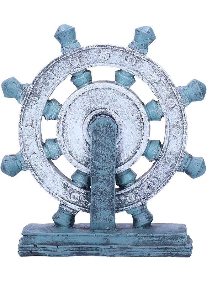 Rudder Clock Portable Artcrafts Resin Ornament Figurine Decor Hand‑made Ornament for Home Living Room Office G155-1 blue rudder - Image 5