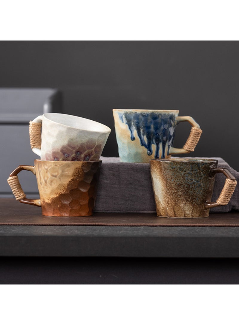 Special-Shaped Mugs, Retro Ceramic Cups, Irregular Cups, Stoneware Water Cups, High-Value Coffee Cups（Coffee color 350ml） - Image 2