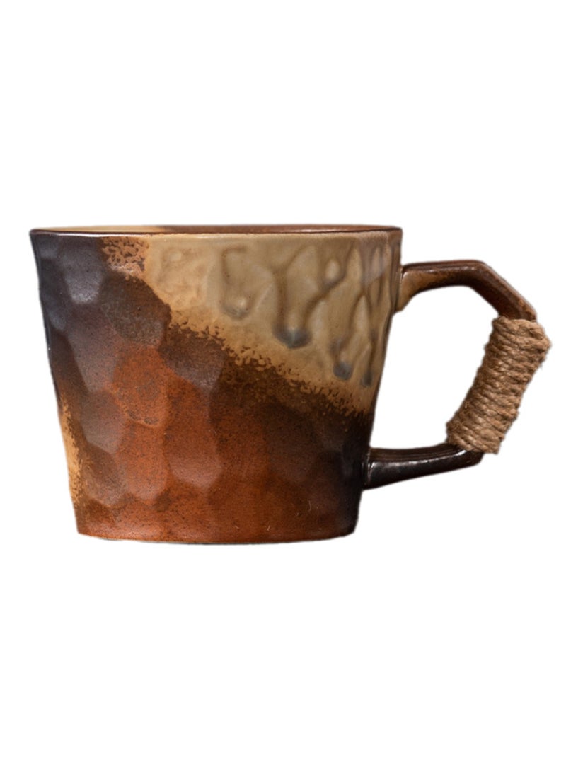 Special-Shaped Mugs, Retro Ceramic Cups, Irregular Cups, Stoneware Water Cups, High-Value Coffee Cups（Coffee color 350ml） - Image 1