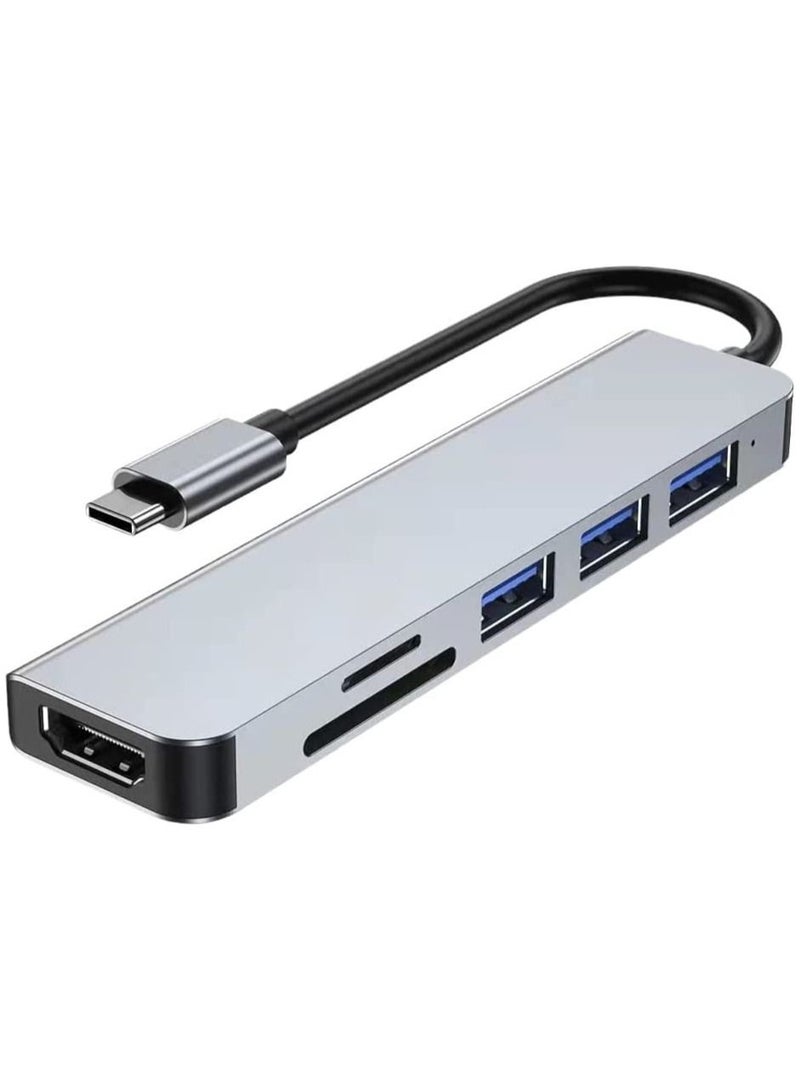 USB C Docking Adapter. 6-In-1 USB To HDMI Multi-Port Adapter Compatible With USB C Laptops And Other Type C Devices - Image 2