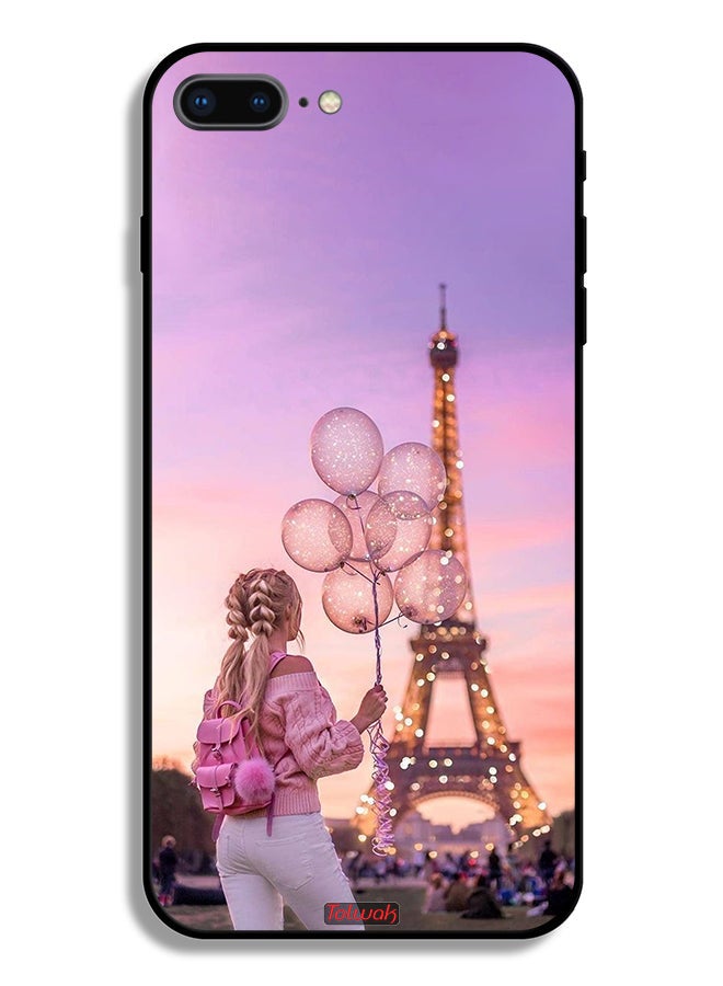 Tolwak Apple iPhone 8 Plus Protective Case Girl Holding Balloons - Image 2
