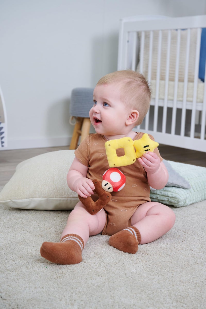 Simba My Mario Baby Plush Rattle â€“ 6-Inch Star Sensory Grab Toy for Infants - Image 4
