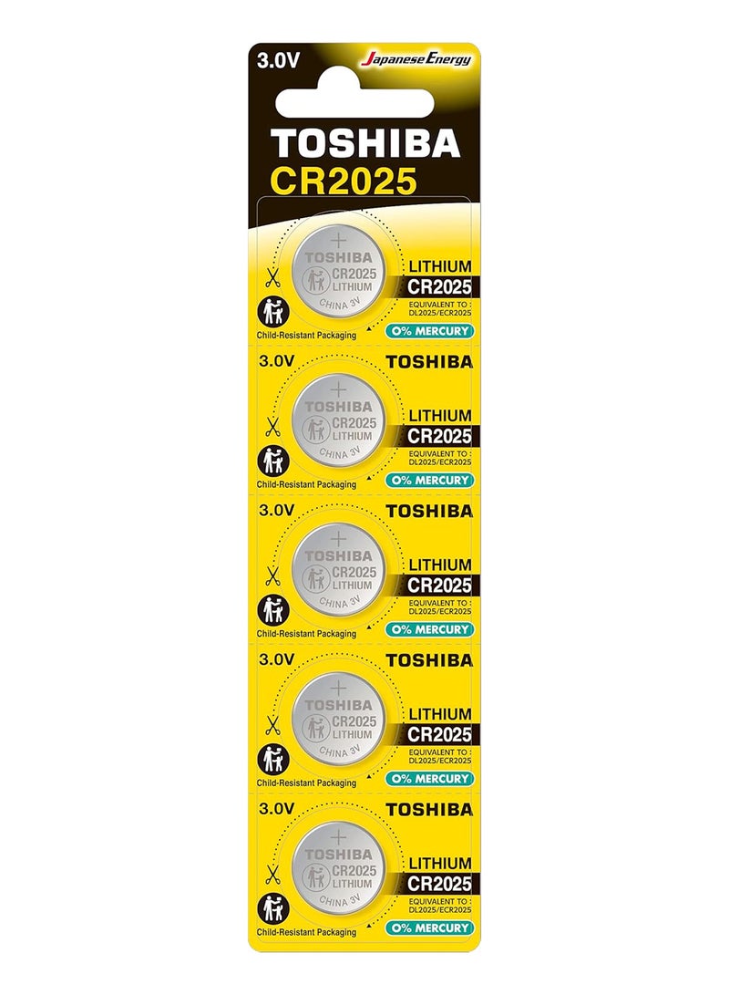 Toshiba CR2025-PW-BP-5-household-battery Silver - Image 1