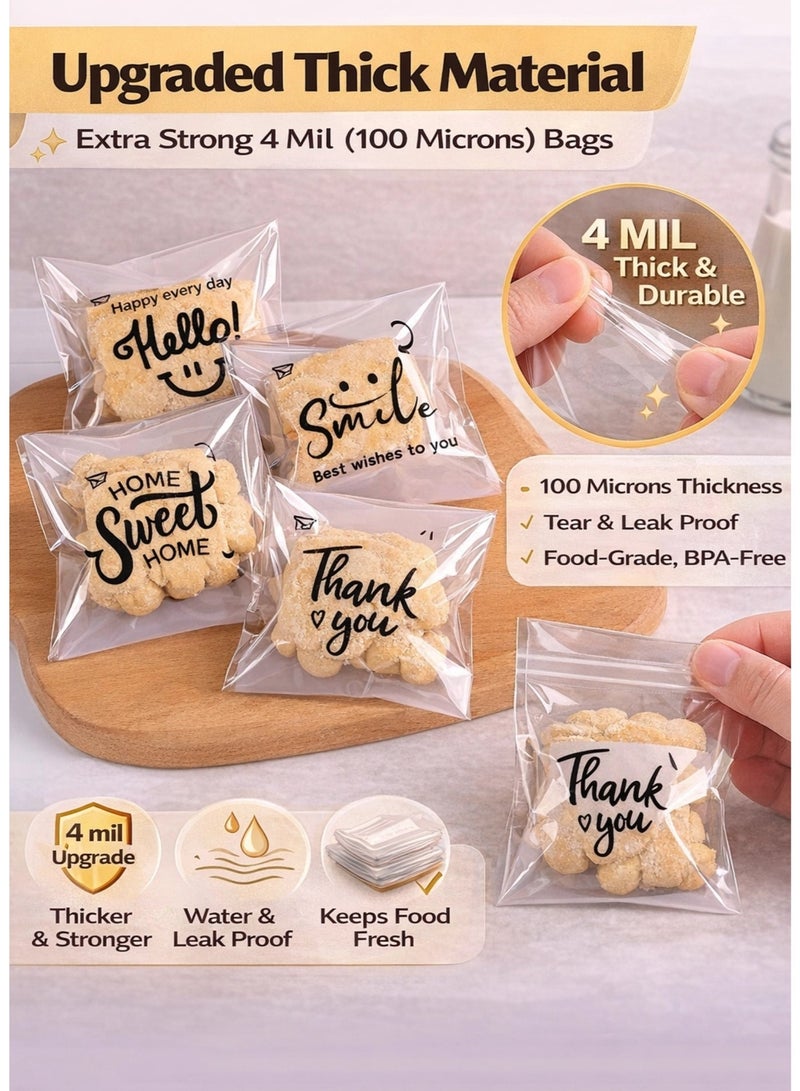 Cookie Bag, Small Plastic Packaging Bags for Food, Thickened material, Candy, Titchen, Baking Storage(Clear 200PCS) - Image 4
