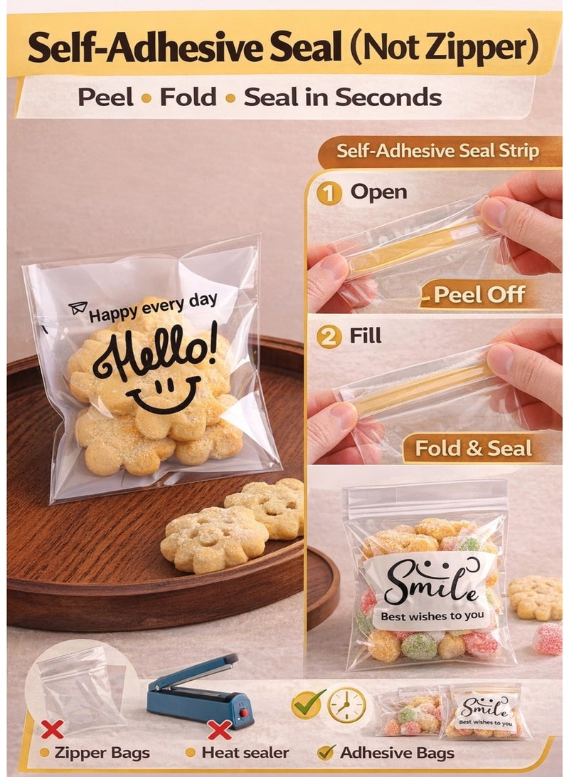 Cookie Bag, Small Plastic Packaging Bags for Food, Thickened material, Candy, Titchen, Baking Storage(Clear 200PCS) - Image 3