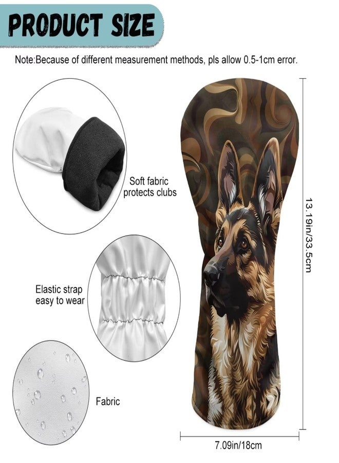 Howilath German Shepherd Golf Headcovers for Driver, Fairway Woods, Hybrid, PU Leather Club Protection Covers - Image 5