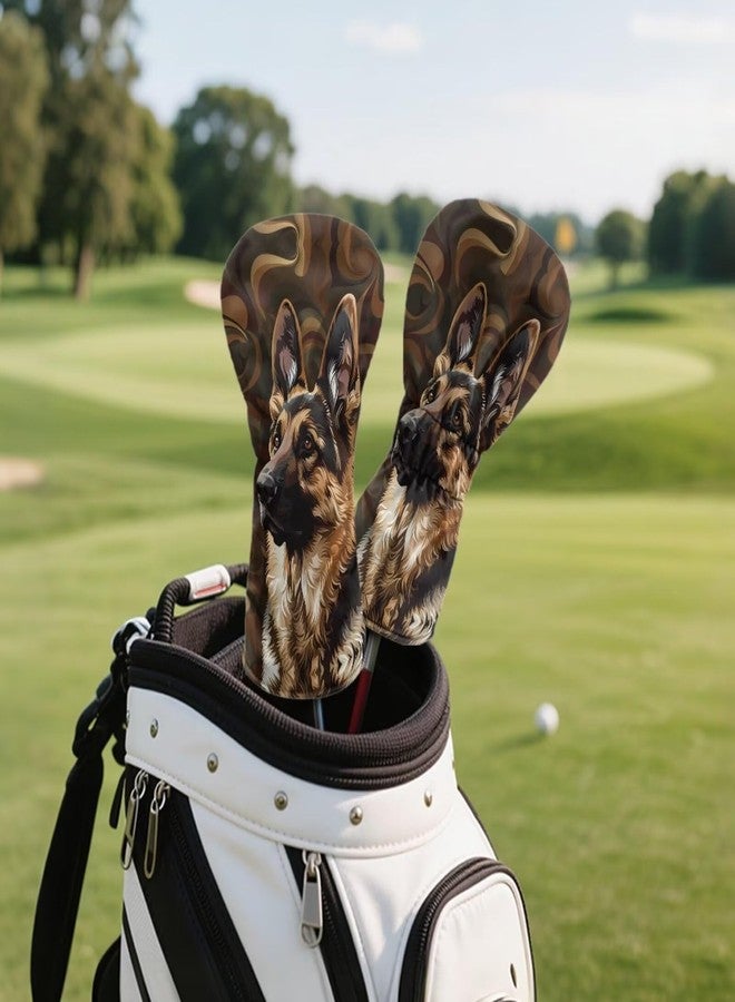 Howilath German Shepherd Golf Headcovers for Driver, Fairway Woods, Hybrid, PU Leather Club Protection Covers - Image 4