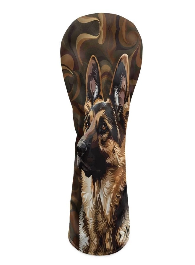 Howilath German Shepherd Golf Headcovers for Driver, Fairway Woods, Hybrid, PU Leather Club Protection Covers - Image 1