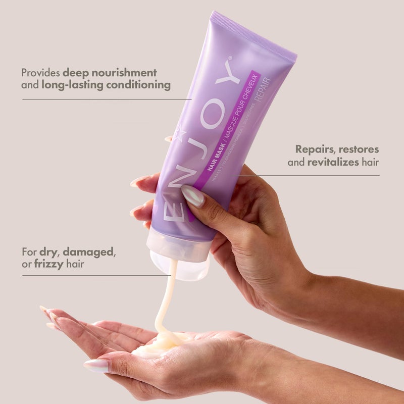 Enjoy Hair Mask 8 Oz 227 Grams | Add Moisture & Shine, Repair and Strengthen Dry, Unruly Hair | Color Safe | pH 4.5-5.5 | Sulfate-Free - Image 2