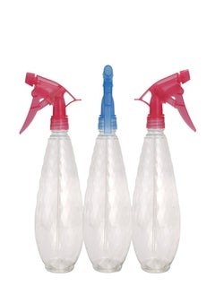 LAWAZIM Transparent Spray Kit - 500ml - Mix Color - 3 Piece | Plastic Spray Bottles, All-Purpose Red Spray Bottle for Hair, Cleaning Solutions, Plants, with Adjustable Nozzle (Mist & Stream)  - Image 3