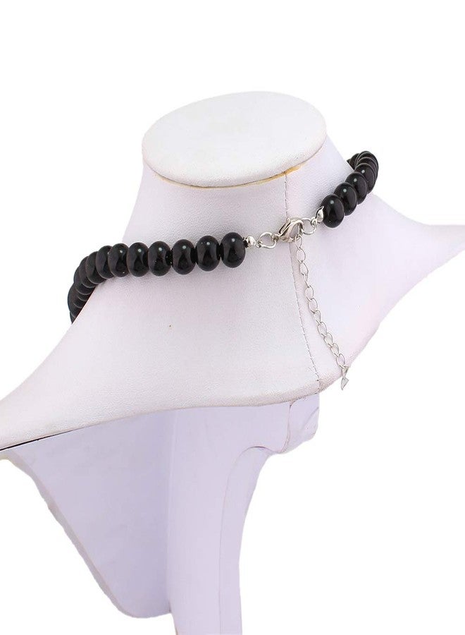 جريس جون طقم مجوهرات زفاف من جريس جون، يتضمن قلادة وأقراط بمشبك من اللؤلؤ الصناعي، قلادة تشوكر نسائية (أسود) - Image 4