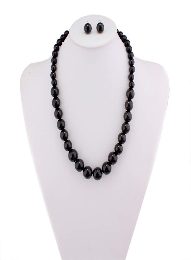 جريس جون طقم مجوهرات زفاف من جريس جون، يتضمن قلادة وأقراط بمشبك من اللؤلؤ الصناعي، قلادة تشوكر نسائية (أسود) - Image 3