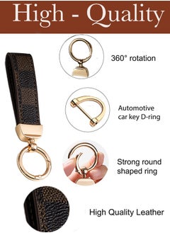 KeyAmor Dark brown keychain with elegant fluffy fur for women , A great option as a gift . Plaid leather and golden metal keychain includes matching accessories  - Image 3