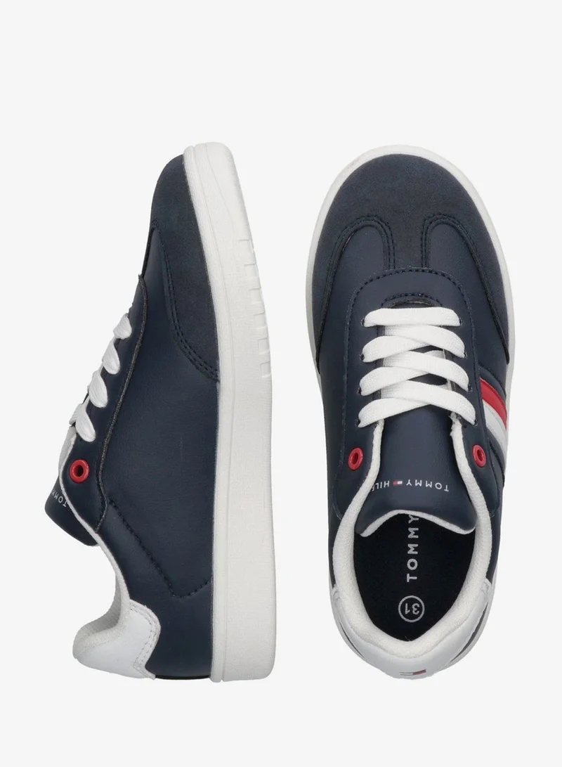 تومي هيلفيغر سنيكرز أطفال برباط مخطط بقصة منخفضة