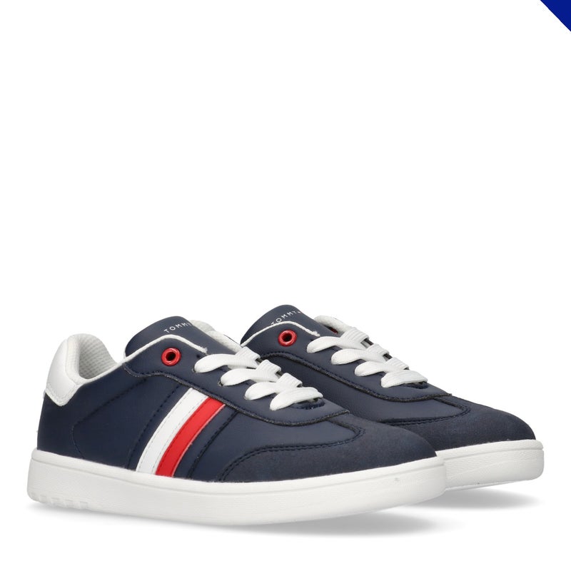 TOMMY HILFIGER Kids Stripe Lace Up Low Top Sneakers  - Image 1